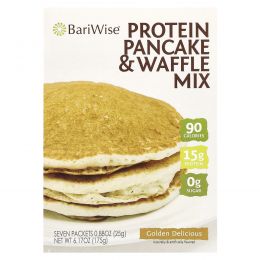BariWise, протеиновая смесь для выпекания блинов и вафель, Golden Delicious, 7 пакетиков по 25 г (0,88 унции)