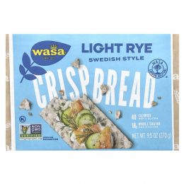 Wasa Flatbread, цельнозерновые хрустящие хлебцы, светлая рожь, 270 г (9,5 унции)