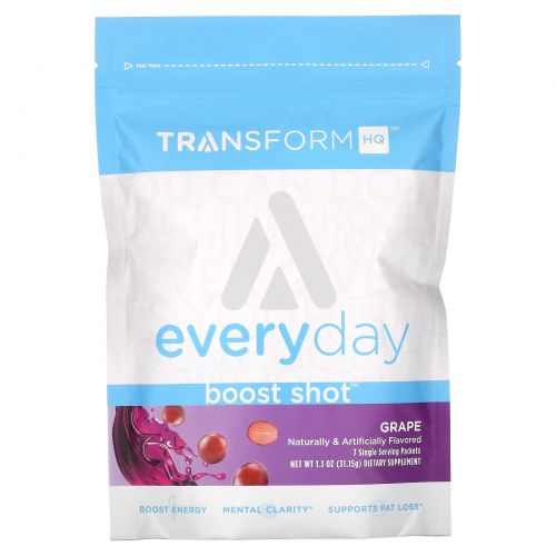 TransformHQ, Everyday, Boost Shot, со вкусом винограда, 7 пакетиков, 31,15 г (1,1 унции)