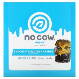 No Cow, Dipped Protein Bar, Chocolate Salted Caramel, 12 Bars, 2.12 oz (60 g) Each