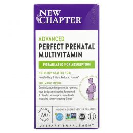 New Chapter, Perfect Prenatal, мультивитаминный комплекс для беременных, 270 вегетарианских таблеток