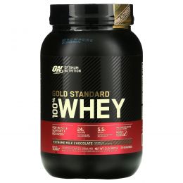 Optimum Nutrition, 100% молочная сыворотка, золотой стандарт, с арматом молочного шоколада, 2 фунта (912 г)