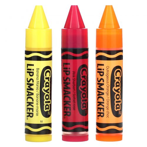 Lip Smacker, Crayola, бальзам для губ, 3 вкуса, 3 шт. по 4 г (0,14 унции)