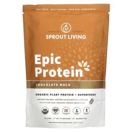 Sprout Living, Протеин Epic Protein, шоколад мака, 1 фунт (454 г)