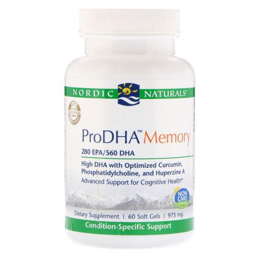 Nordic Naturals, ProDHA Memory, 975 мг, 60 мягких таблеток