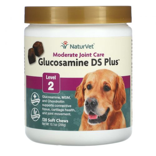 NaturVet, Glucosamine DS Plus, Moderate Care, Level 2, 120 Soft Chews, 10.1 oz (288 g)