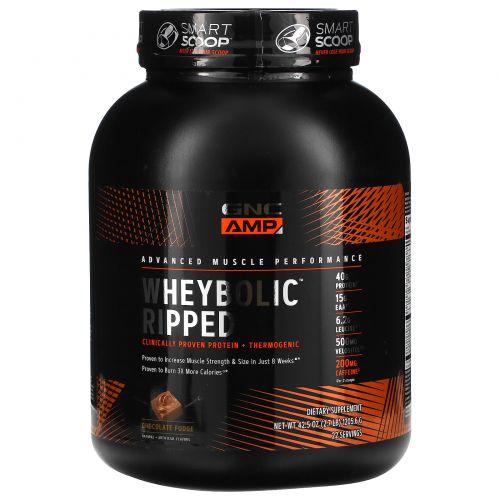 GNC, WheyBolic Ripped, Chocolate Fudge, 2.7 lb (1205.6 g)