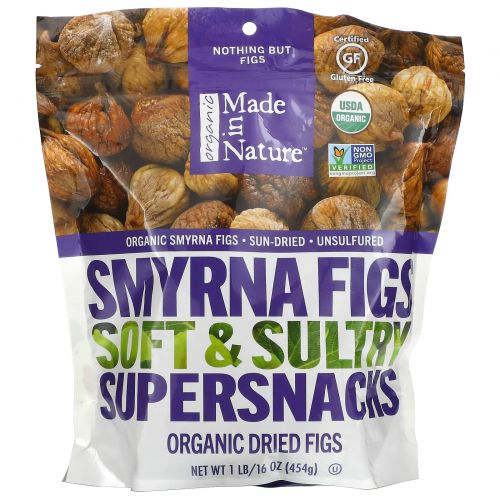 Made in Nature, Organic Dried Smyrna Figs, Soft & Sultry Supersnacks, 20 oz (567 g)