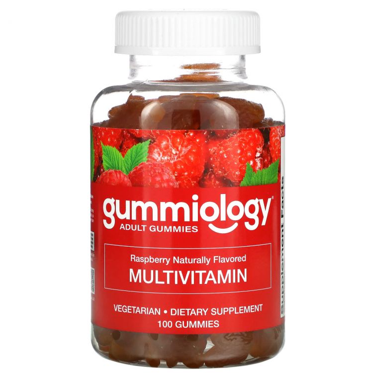 Gummiology, Adult Mega Multivitamins Gummies, Natural Raspberry Flavor ...