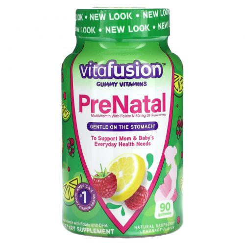 VitaFusion, PreNatal, ДГК, фолиевая кислота и мультивитамины, 90 жевательных таблеток