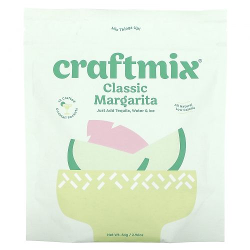 Craftmix, Пакетики для коктейлей, классическая маргарита, 12 пакетиков, 84 г (2,96 унции)