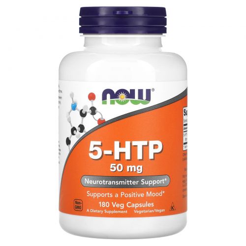 Now Foods, 5-HTP, 50 мг, 180 капсул