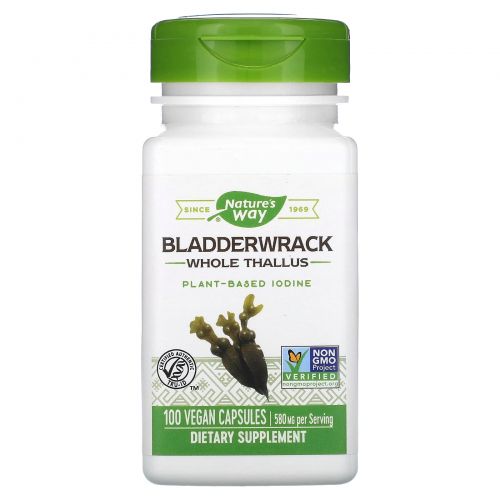 Nature's Way, Bladderwrack, 580 мг, 100 вегетарианских капсул