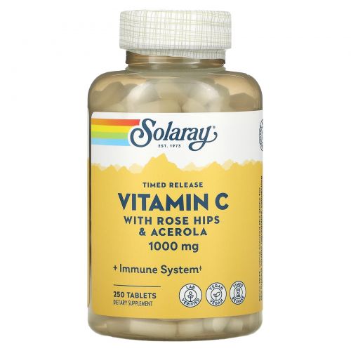 Solaray, Timed Release Vitamin C, 1000 mg, 250 Tablets