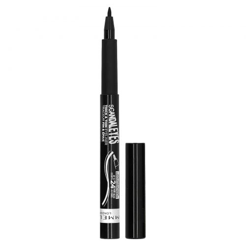 Rimmel London, Scandaleyes, густая и тонкая подводка для глаз, 001 черный, 1,1 мл (0,0367 жидк. унции)