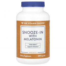 The Vitamin Shoppe, Snooze-In с мелатонином, 240 капсул