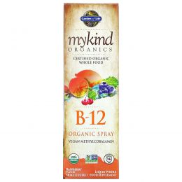 Garden of Life, MyKind Organics, Органический спрей с витамином B-12, со вкусом малины, 2 унции (58 мл)