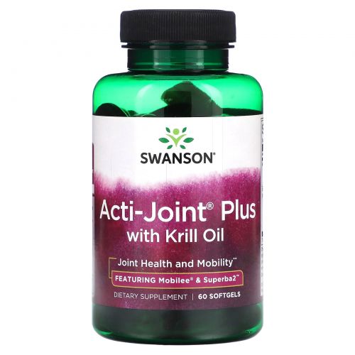 Swanson, Acti-Joint Plus с маслом криля, 60 мягких таблеток