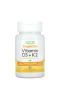 Super Nutrition, витамины D3 и К2, 60 растительных капсул