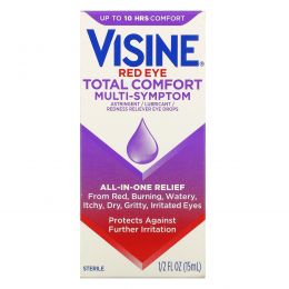 Visine, Red Eye Total Comfort, Multi-Symptom Eye Drops, 1/2 fl oz (15 ml)