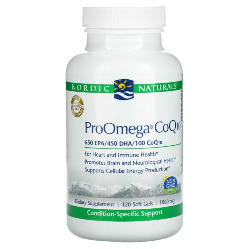 Nordic Naturals, ProOmega CoQ10, 1000 mg, 120 Soft Gels