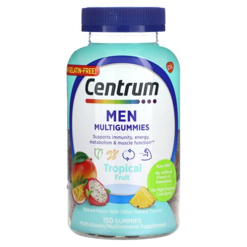 Centrum, Мультивитамины для мужчин, тропические фрукты, 150 жевательных таблеток