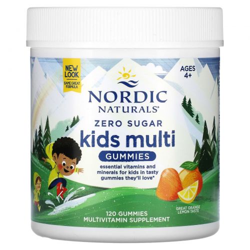 Nordic Naturals, Zero Sugar, Kids Multi Gummies, Orange Lemon , 120 Gummies