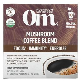 Om Mushrooms, Mushroom Coffee Blend, 10 Packets, .21 oz (5.9 g) Each