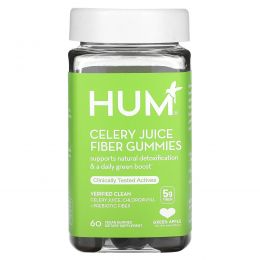 HUM Nutrition, жевательные таблетки с соком сельдерея, со вкусом зеленого яблока, 5 г, 60 веганских жевательных таблеток