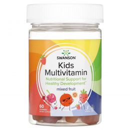 Swanson, Мультивитамины для детей, фруктовое ассорти, 60 жевательных таблеток