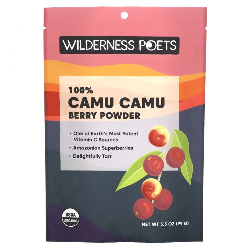 Wilderness Poets, Living Raw Foods, Порошок Ягоды Камю Камю, 3,5 унции (99 г)