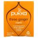 Pukka Herbs, Three Ginger Tea, 20 Herbal Tea Sachets, 0.06 oz (1.8 g)