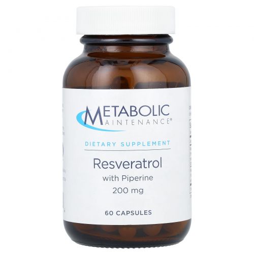 Metabolic Maintenance, ресвератрол с пиперином, 200 мг, 60 капсул