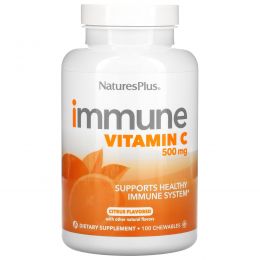 Nature's Plus, Immune Vitamin C, Citrus Flavored, 500 mg, 100 Chewables