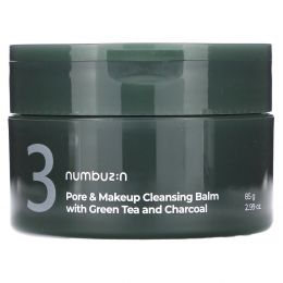Numbuzin, бальзам для очищения пор и макияжа с зеленым чаем и древесным углем, 85 г (2,99 унции)