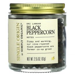 Simply Organic, Single Origin, Sri Lanka Black Peppercorn, 2.15 oz (61 g)