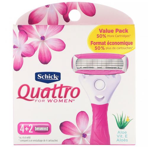 Сменные кассеты для бритья schick quattro for women