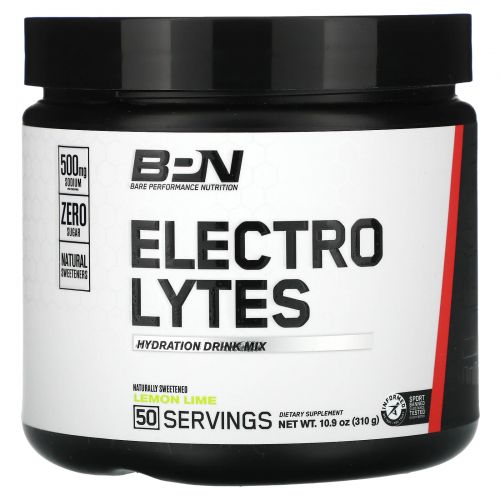 Bare Performance Nutrition, Electrolytes, смесь для увлажняющих напитков, лимон и лайм, 310 г (10,9 унции)