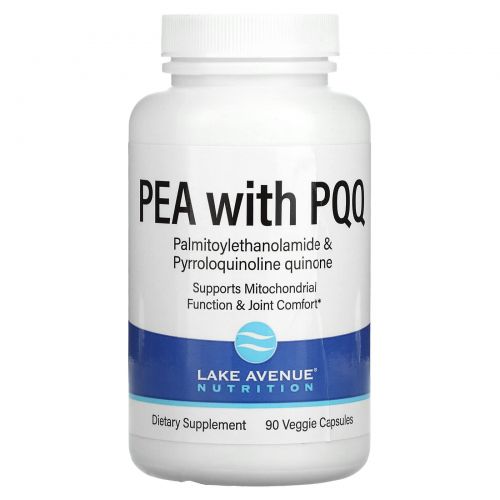 Lake Avenue Nutrition, ПЭА (пальмитоилэтаноламид) с PQQ, 90 растительных капсул