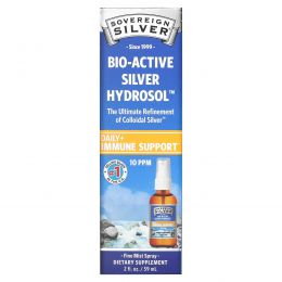 Sovereign Silver, Bio-Active Silver Hydrosol, Fine-Mist Throat Spray, 10 PPM, 2 fl oz (59 ml)