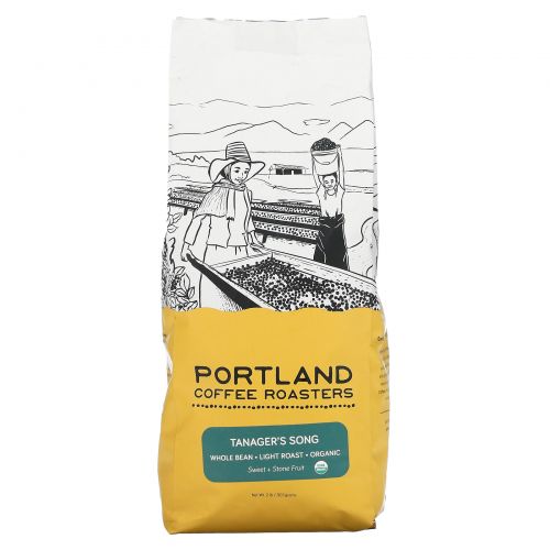 Portland Coffee Roasters, Органический кофе, цельные зерна, легкая обжарка, песня Танагера, 907 г (2 фунта)