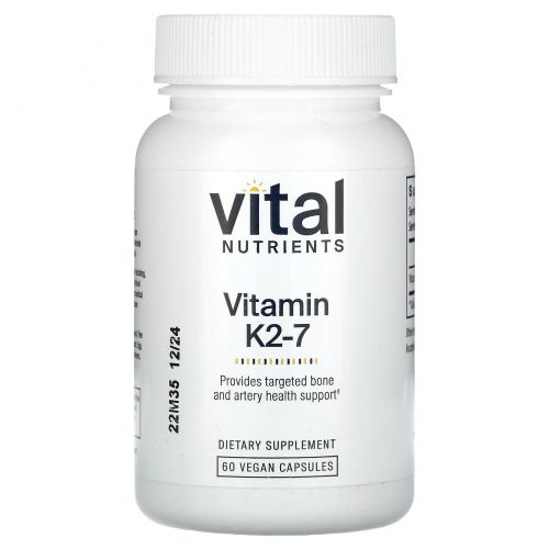 Vital Nutrients, Витамин K2-7`` 60 веганских капсул