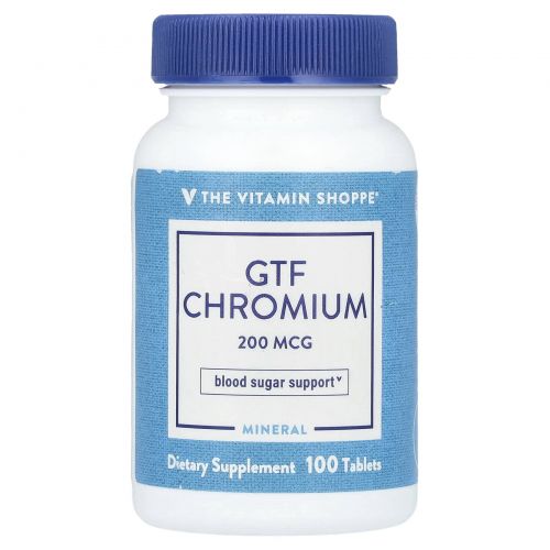 The Vitamin Shoppe, GTF хром, 200 мкг, 100 таблеток