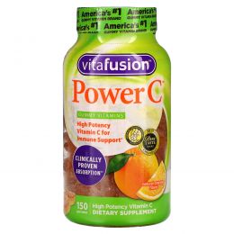 VitaFusion, Power C, поддержка иммунной системы, натуральный вкус апельсина, 150 жевательных таблеток