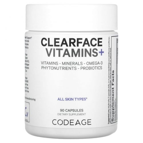 Codeage, Clearface Vitamins+, 90 капсул