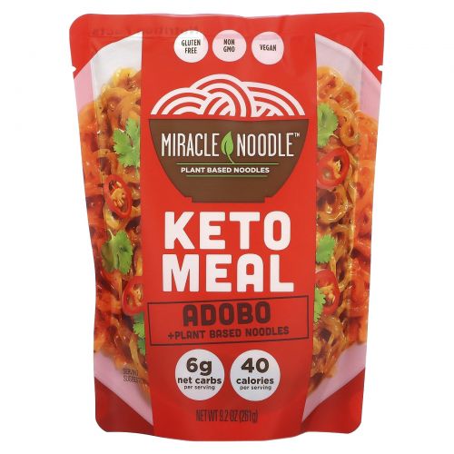 Miracle Noodle, Keto Meal, адобо и лапша на растительной основе, 261 г (9,2 унции)