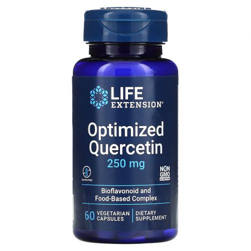 Life Extension, Оптимизированный кверцетин, 250 мг, 60 вегетарианских капсул