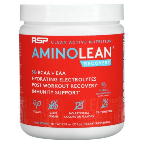 RSP Nutrition, AminoLean Recovery, пунш из тропических островов, без кофеина, 255 г (8,99 унции)