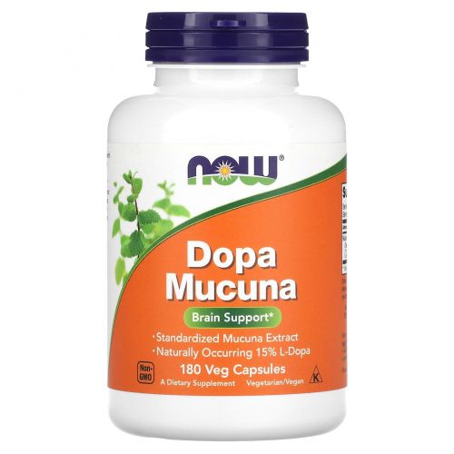 Now Foods, Dopa Mucuna, 180 растительных капсул