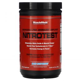 MuscleMeds, Nitrotest, андрогенный усилитель перед тренировкой, голубая малина, 474 г (16,72 унции)